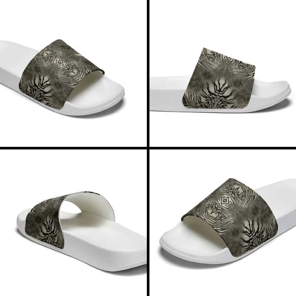 African Zebra Elephant Skin Pattern Slide Sandals