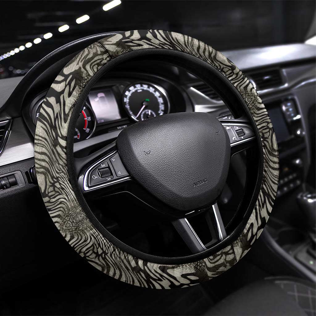 African Zebra Elephant Skin Pattern Steering Wheel Cover