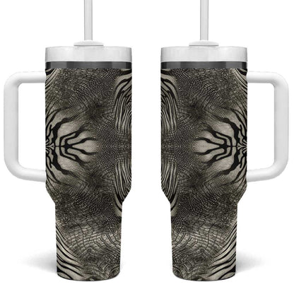 African Zebra Elephant Skin Pattern Tumbler With Handle