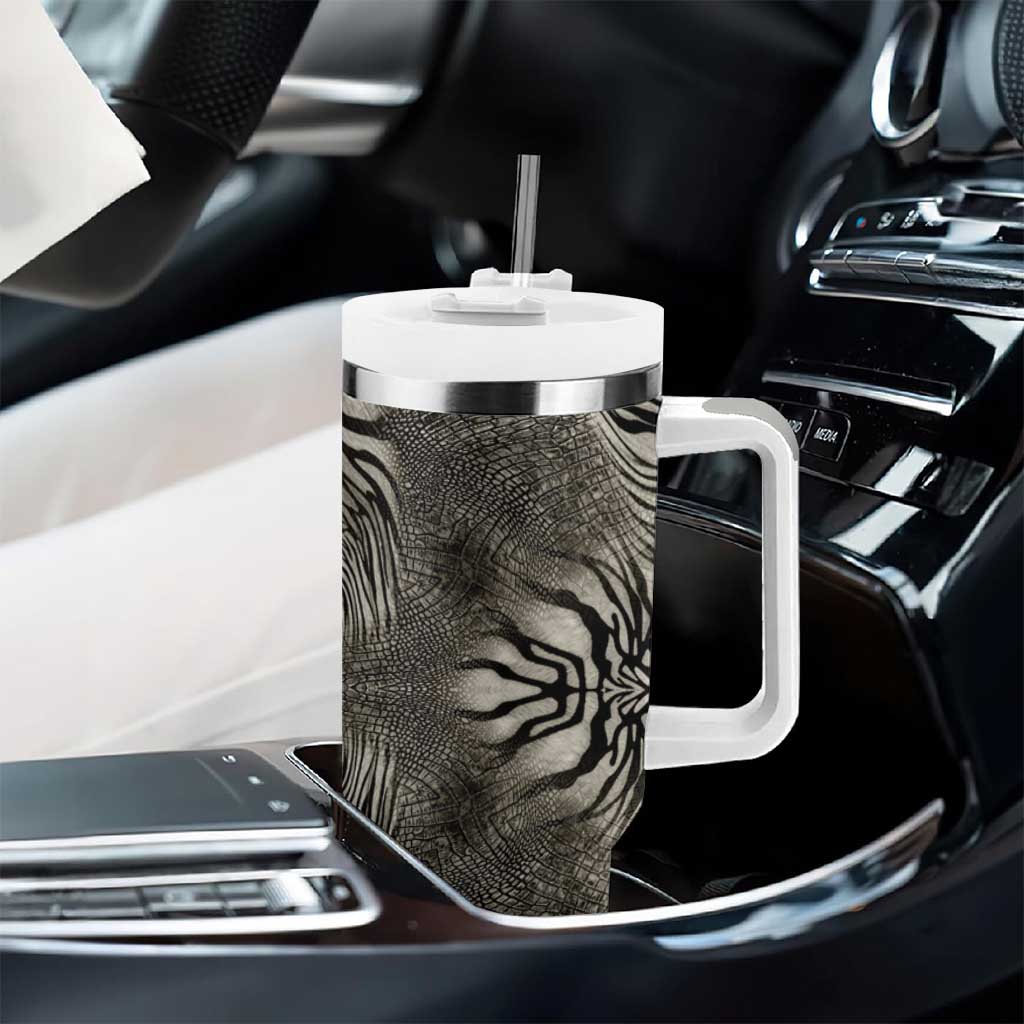 African Zebra Elephant Skin Pattern Tumbler With Handle