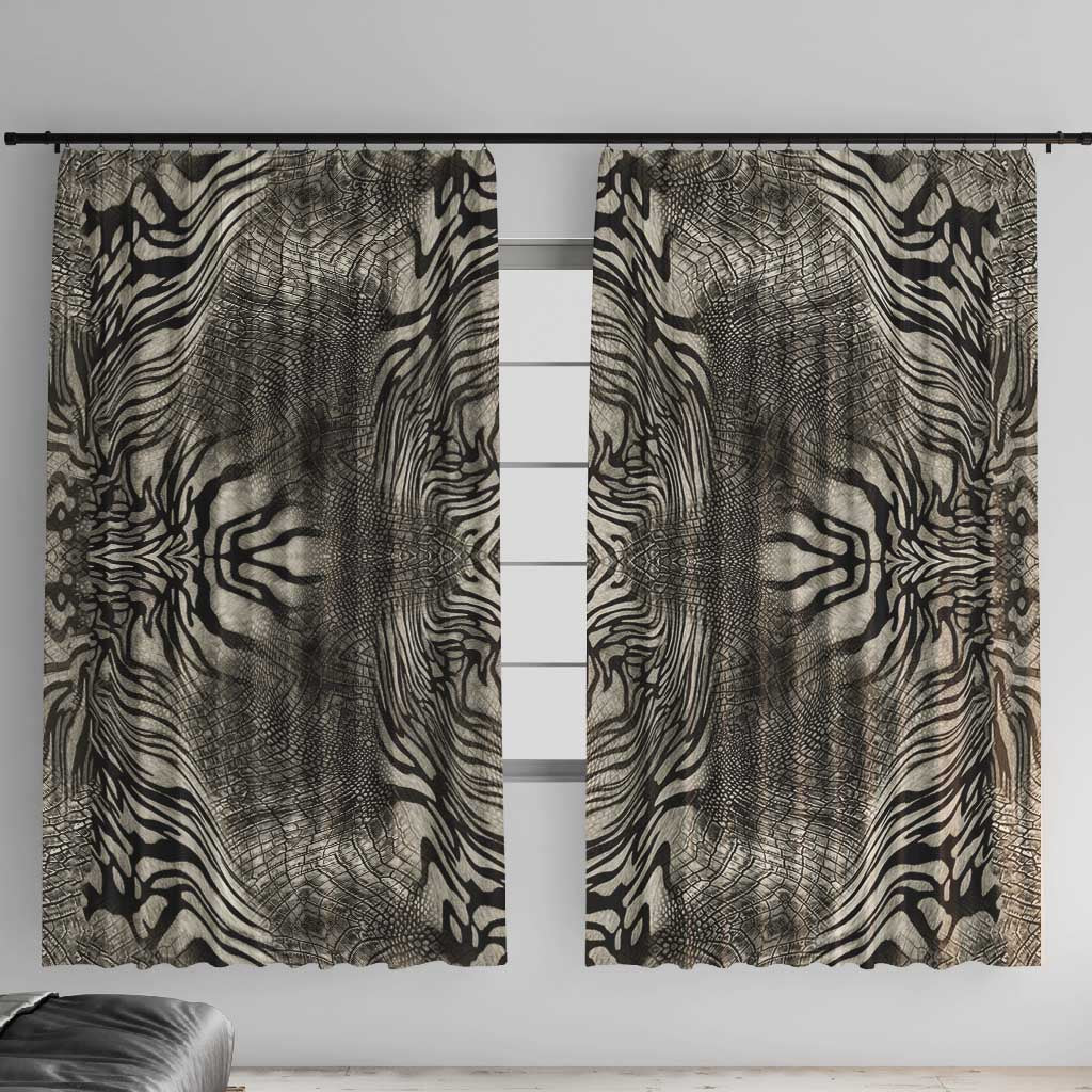 African Zebra Elephant Skin Pattern Window Curtain