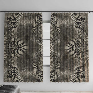 African Zebra Elephant Skin Pattern Window Curtain