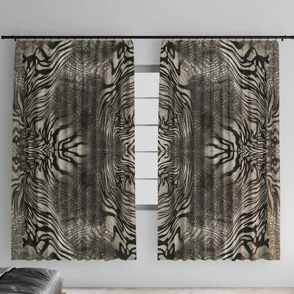 African Zebra Elephant Skin Pattern Window Curtain