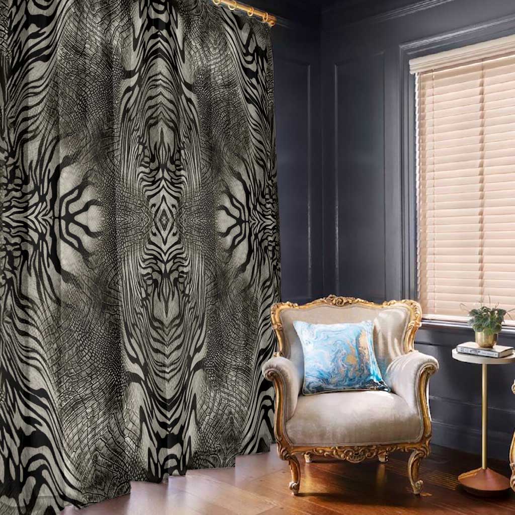 African Zebra Elephant Skin Pattern Window Curtain
