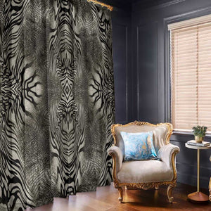 African Zebra Elephant Skin Pattern Window Curtain
