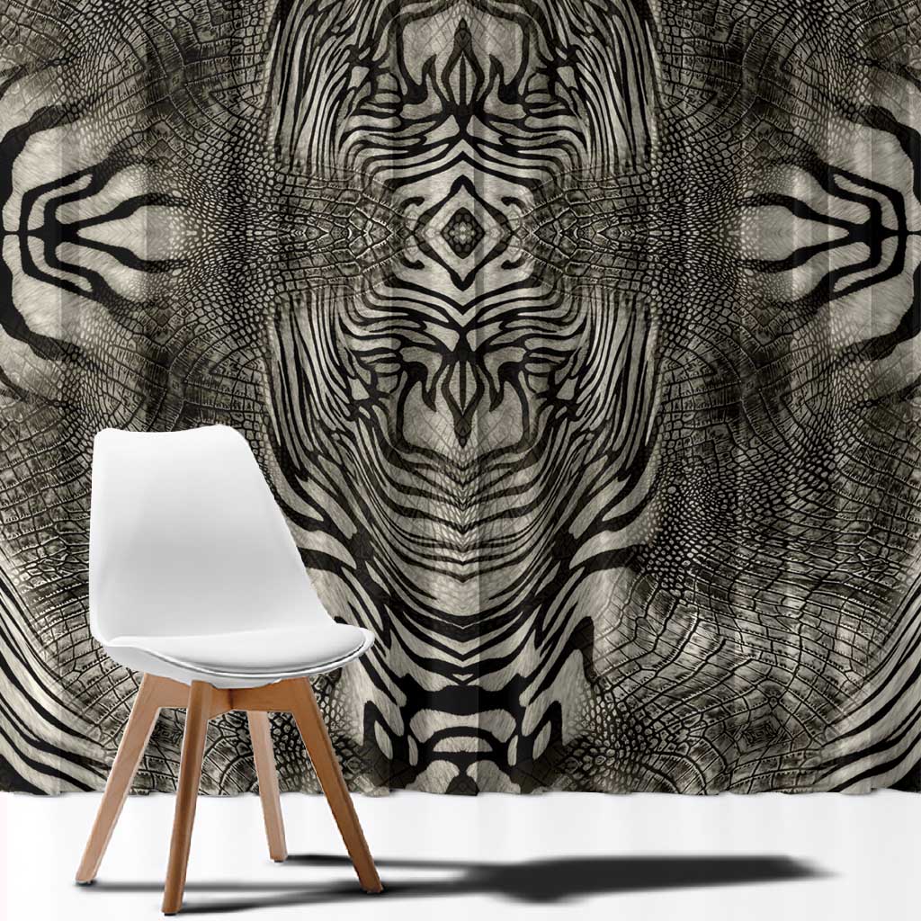 African Zebra Elephant Skin Pattern Window Curtain