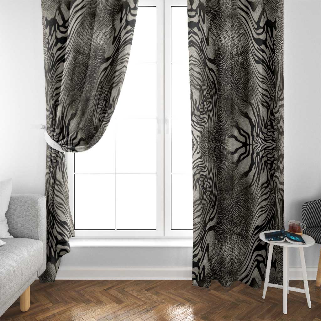 African Zebra Elephant Skin Pattern Window Curtain