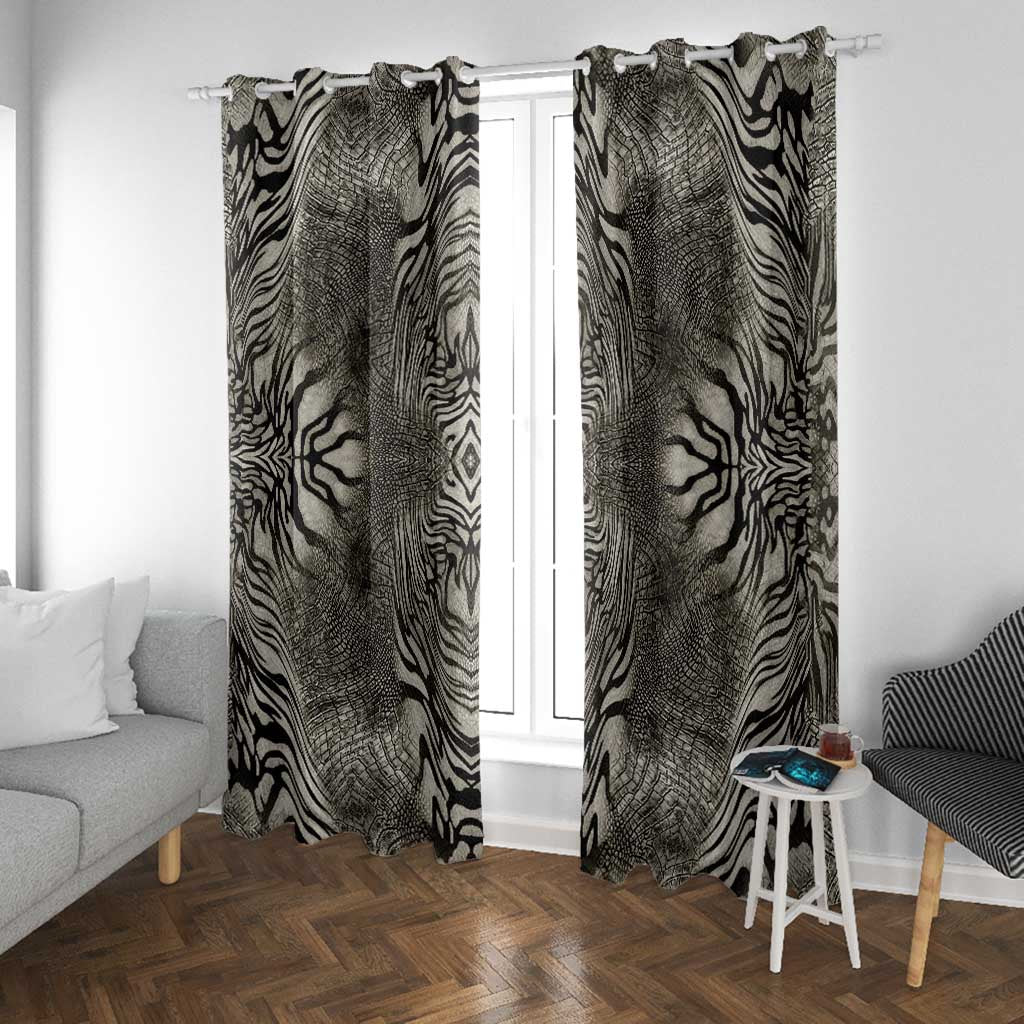 African Zebra Elephant Skin Pattern Window Curtain