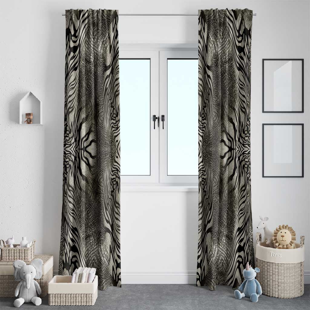 African Zebra Elephant Skin Pattern Window Curtain