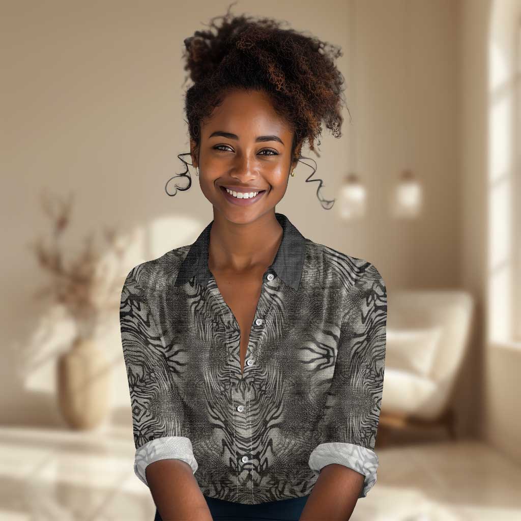African Zebra Elephant Skin Pattern Women Casual Shirt