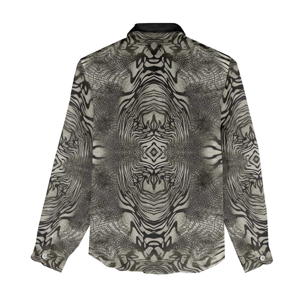 African Zebra Elephant Skin Pattern Women Casual Shirt