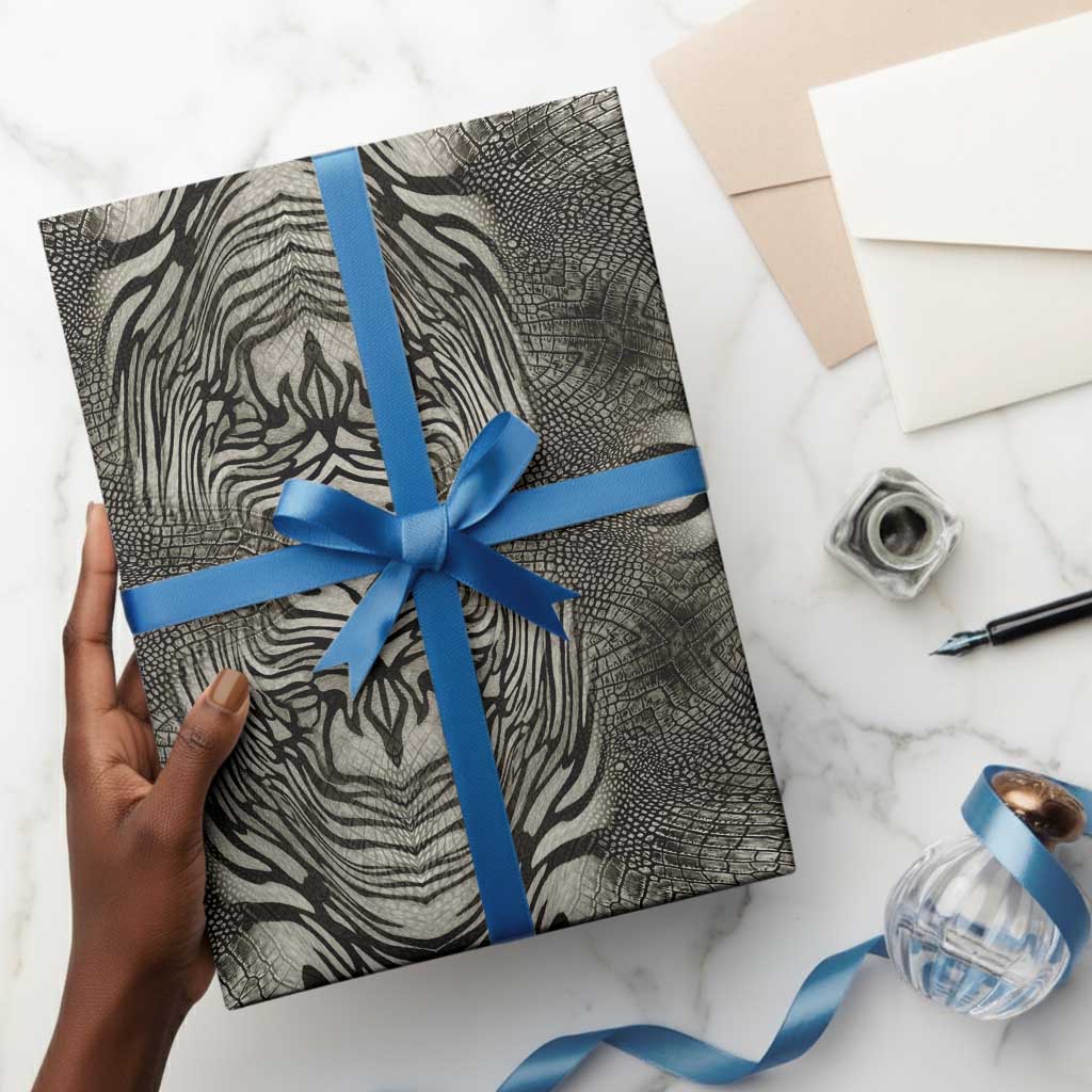 African Zebra Elephant Skin Pattern Wrapping Paper