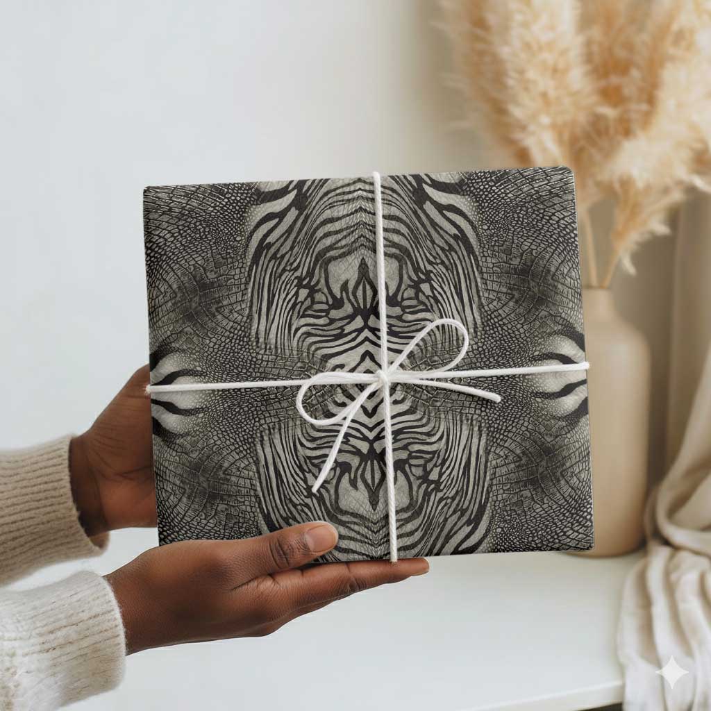 African Zebra Elephant Skin Pattern Wrapping Paper