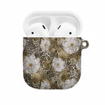 African Leopard Floral Pattern AirPods Case Sahara Pearl