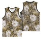 African Leopard Floral Pattern Basketball Jersey Sahara Pearl
