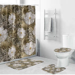 African Leopard Floral Pattern Bathroom Set Sahara Pearl