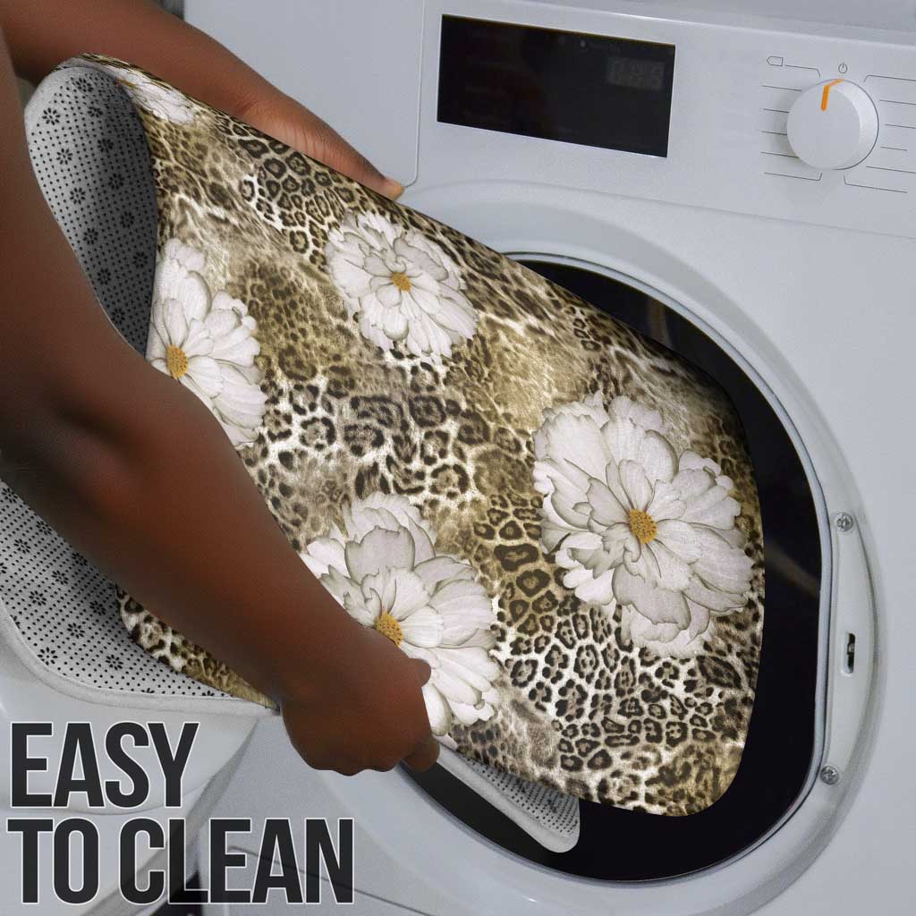 African Leopard Floral Pattern Bathroom Set Sahara Pearl