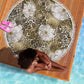 African Leopard Floral Pattern Beach Blanket Sahara Pearl