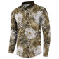 African Leopard Floral Pattern Button Sweatshirt Sahara Pearl