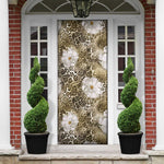 African Leopard Floral Pattern Door Cover Sahara Pearl