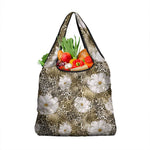African Leopard Floral Pattern Grocery Bag Sahara Pearl