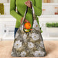African Leopard Floral Pattern Grocery Bag Sahara Pearl
