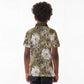 African Leopard Floral Pattern Kid Polo Shirt Sahara Pearl