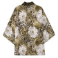 African Leopard Floral Pattern Kimono Sahara Pearl