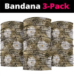 African Leopard Floral Pattern Neck Gaiter Sahara Pearl
