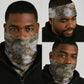 African Leopard Floral Pattern Neck Gaiter Sahara Pearl