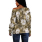 African Leopard Floral Pattern Off Shoulder Sweater Sahara Pearl