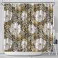 African Leopard Floral Pattern Shower Curtain Sahara Pearl
