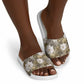 African Leopard Floral Pattern Slide Sandals Sahara Pearl