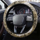 African Leopard Floral Pattern Steering Wheel Cover Sahara Pearl