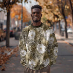 African Leopard Floral Pattern Sweatshirt Sahara Pearl