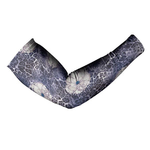 African Leopard Floral Pattern Arm Sleeves Nile Indigo