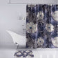 African Leopard Floral Pattern Bathroom Set Nile Indigo