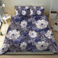 African Leopard Floral Pattern Bedding Set Nile Indigo