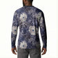 African Leopard Floral Pattern Button Sweatshirt Nile Indigo