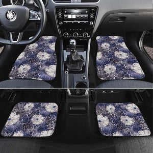 African Leopard Floral Pattern Car Mats Nile Indigo