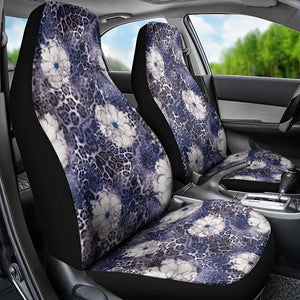 African Leopard Floral Pattern Car Seat Cover Nile Indigo