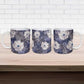 African Leopard Floral Pattern Ceramic Mug Nile Indigo
