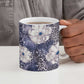 African Leopard Floral Pattern Ceramic Mug Nile Indigo