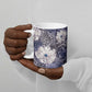 African Leopard Floral Pattern Ceramic Mug Nile Indigo