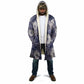 African Leopard Floral Pattern Cloak Nile Indigo