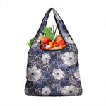 African Leopard Floral Pattern Grocery Bag Nile Indigo