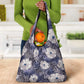 African Leopard Floral Pattern Grocery Bag Nile Indigo