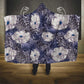 African Leopard Floral Pattern Hooded Blanket Nile Indigo