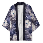 African Leopard Floral Pattern Kimono Nile Indigo