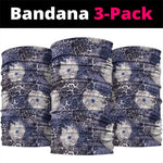 African Leopard Floral Pattern Neck Gaiter Nile Indigo